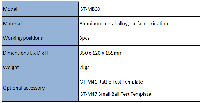 Rattle Test Template Stand