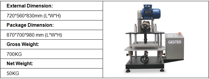 Cellular Plastic Reciprocating Compression Tester Dimensions