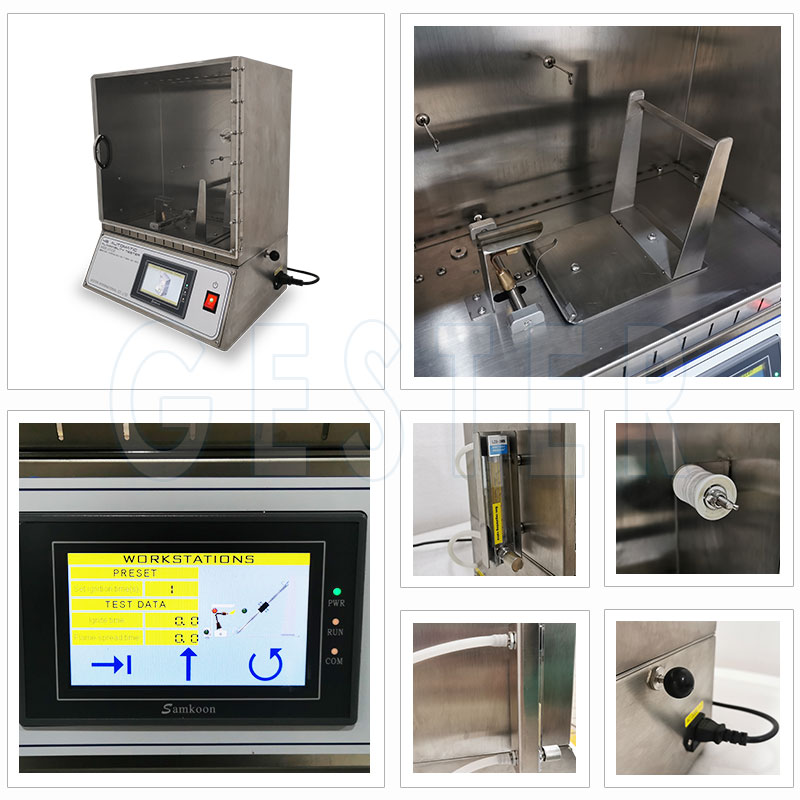 45 degree flammability tester