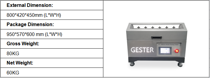 Kích thước của ROSS Flexing Tester GT-KB05A