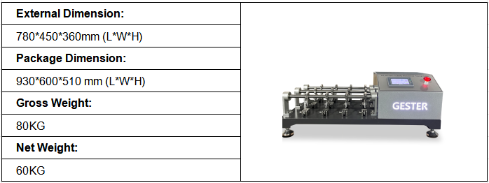 Bally Flexing Tester Dimensions 