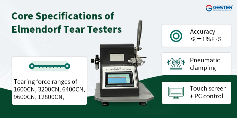 Core Specifications of Elmendorf Tear Testers
