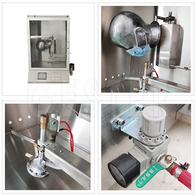 Operation method of medical mask combustion tester