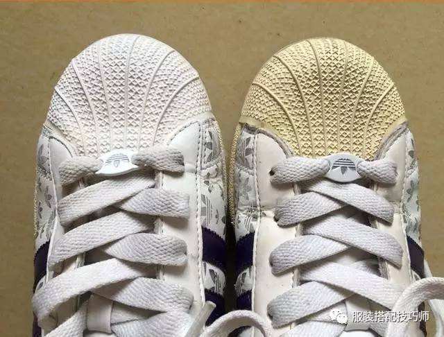 Why are the white shoes easily yellowed?